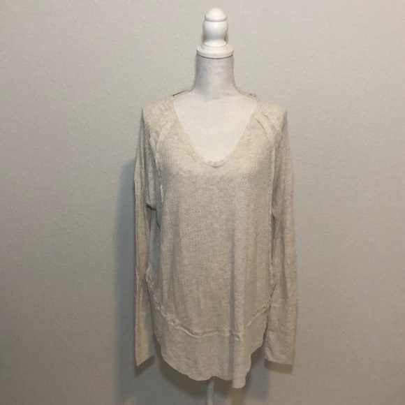 NEW! FREE PEOPLE thermal top - oatmeal heather - Picture 4 of 12